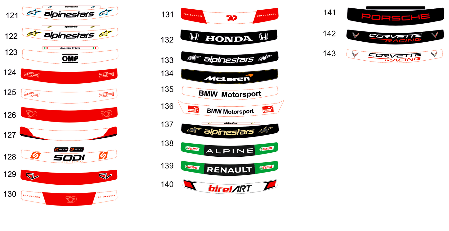 Stilo ST-6 ABP (8860) Helmet visor Sticker (Karting, Motorsport)