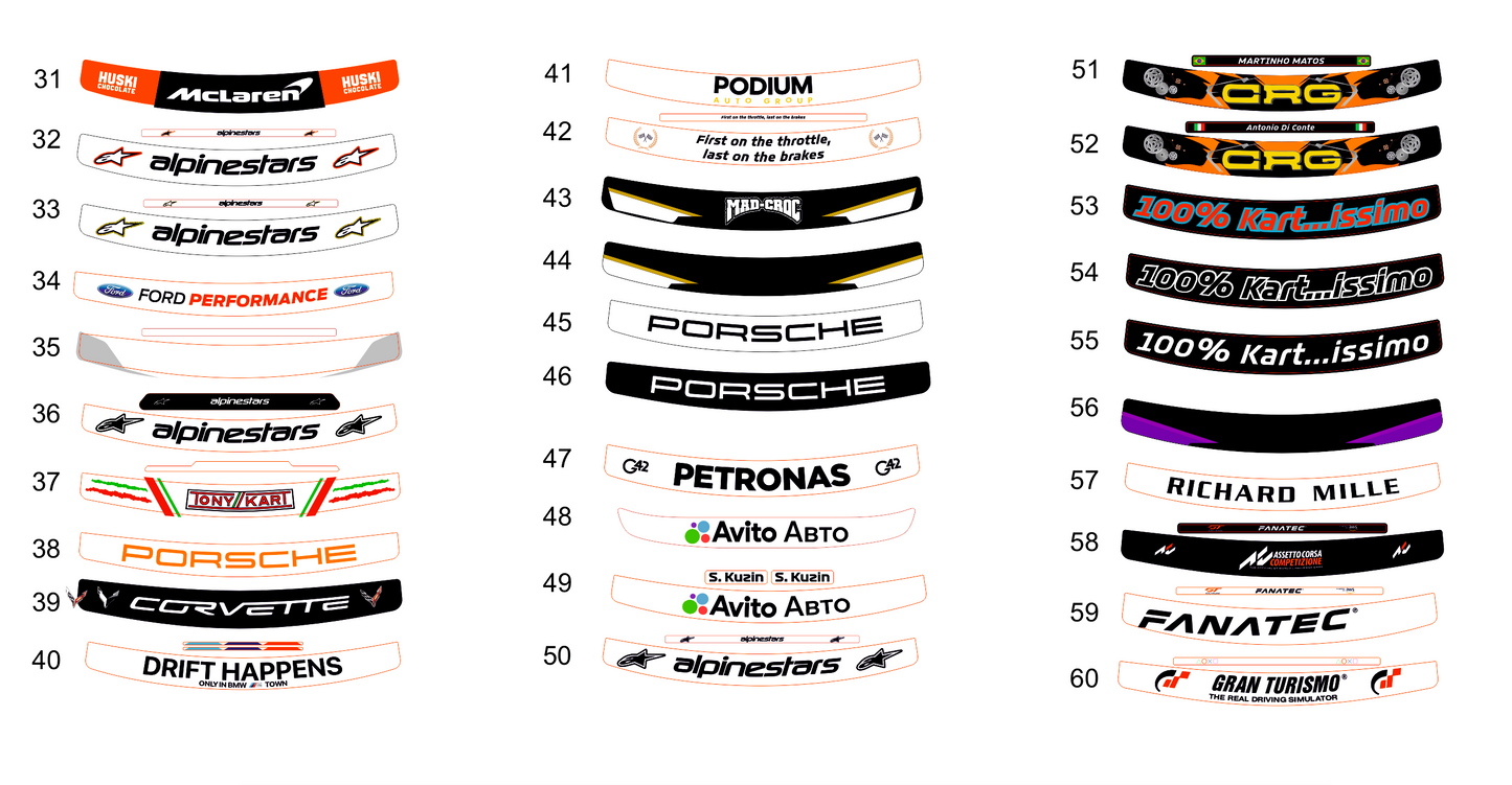 Alpinestars Supertech R10 Helmet visor Sticker (Karting, Motorsport)