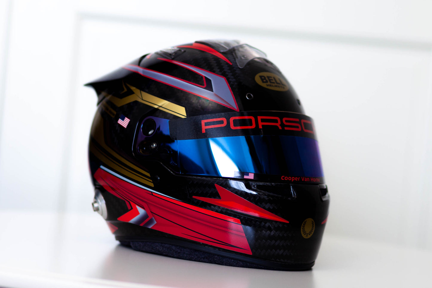 MUGELLO Stickers for helmet Color scheme #5 with Names&Flag and Metal (design pack) (Karting, Motorsport, Moto)