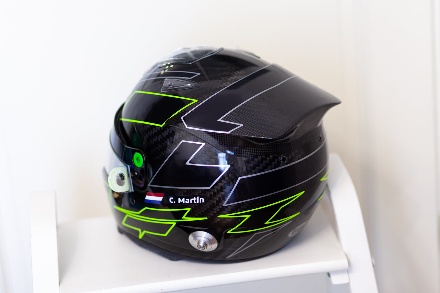 SEBRING Stickers with part FLUO for helmet Color scheme #1 with Name&Flag (design pack) (Karting, Motorsport, Moto)