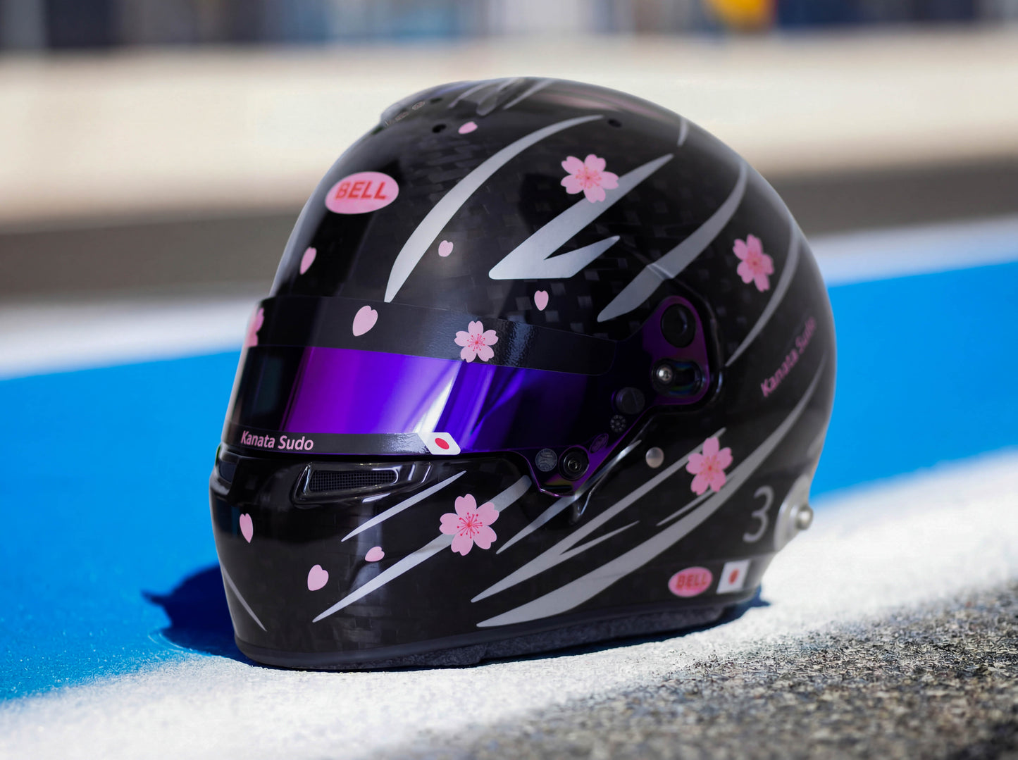 SAKURA Helmet Sticker Pack Color Scheme #1 Pink & Silver Metal (design pack) (Karting, Motorsport, Moto)
