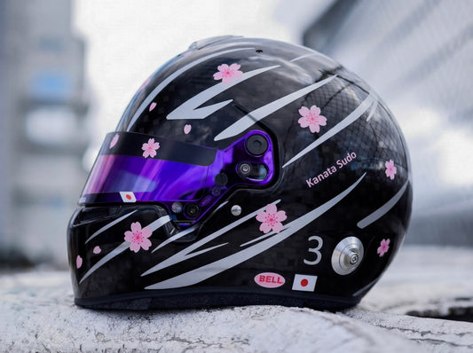 SAKURA Helmet Sticker Pack Color Scheme #1 Pink & Silver Metal (design pack) (Karting, Motorsport, Moto)