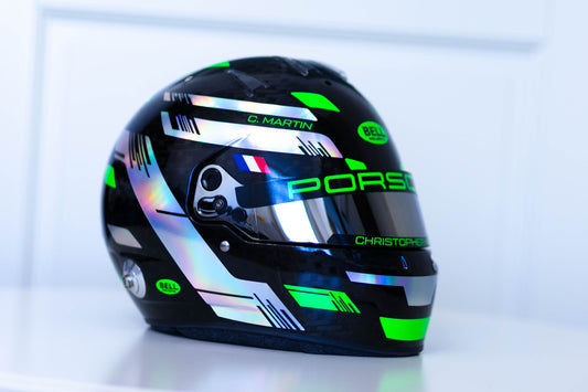FORZA Sticker Kit for helmet Color Scheme #4 Fluo & Silver Chrome (design pack) (Karting, Motorsport, Moto)