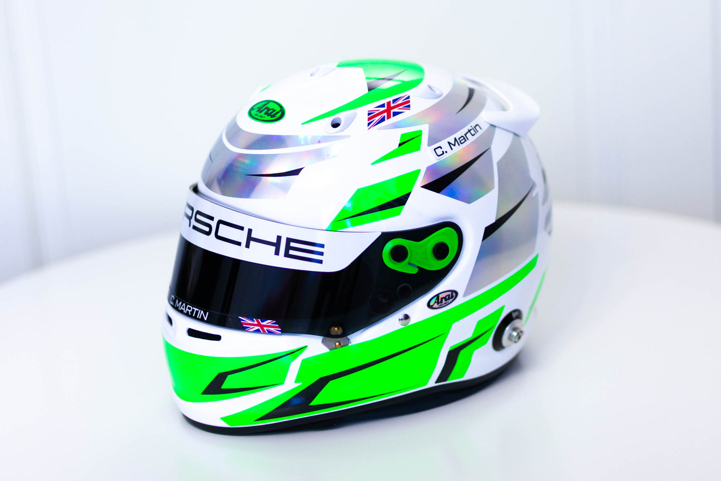ALPHA Sticker Kit for helmet Color Scheme #2 FLUO & SILVER (design pack) (Karting, Motorsport, Moto)