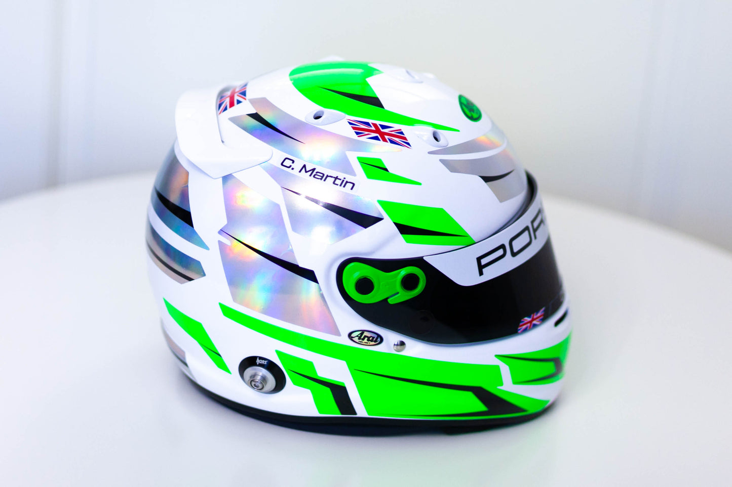 ALPHA Sticker Kit for helmet Color Scheme #2 FLUO & SILVER (design pack) (Karting, Motorsport, Moto)