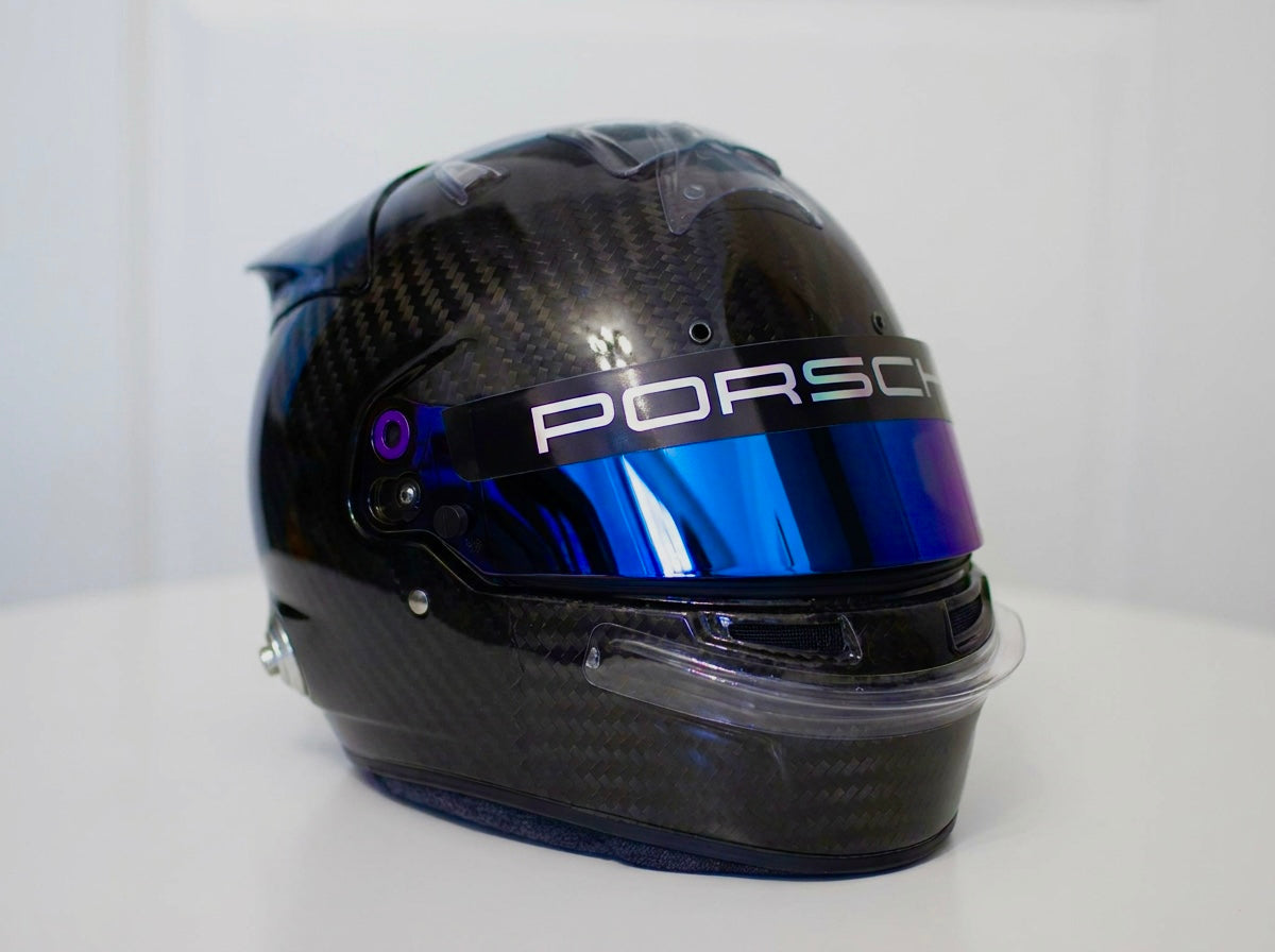 PORSCHE Helmet Visor Chrome Sticker (Karting, Motorsport, Moto)