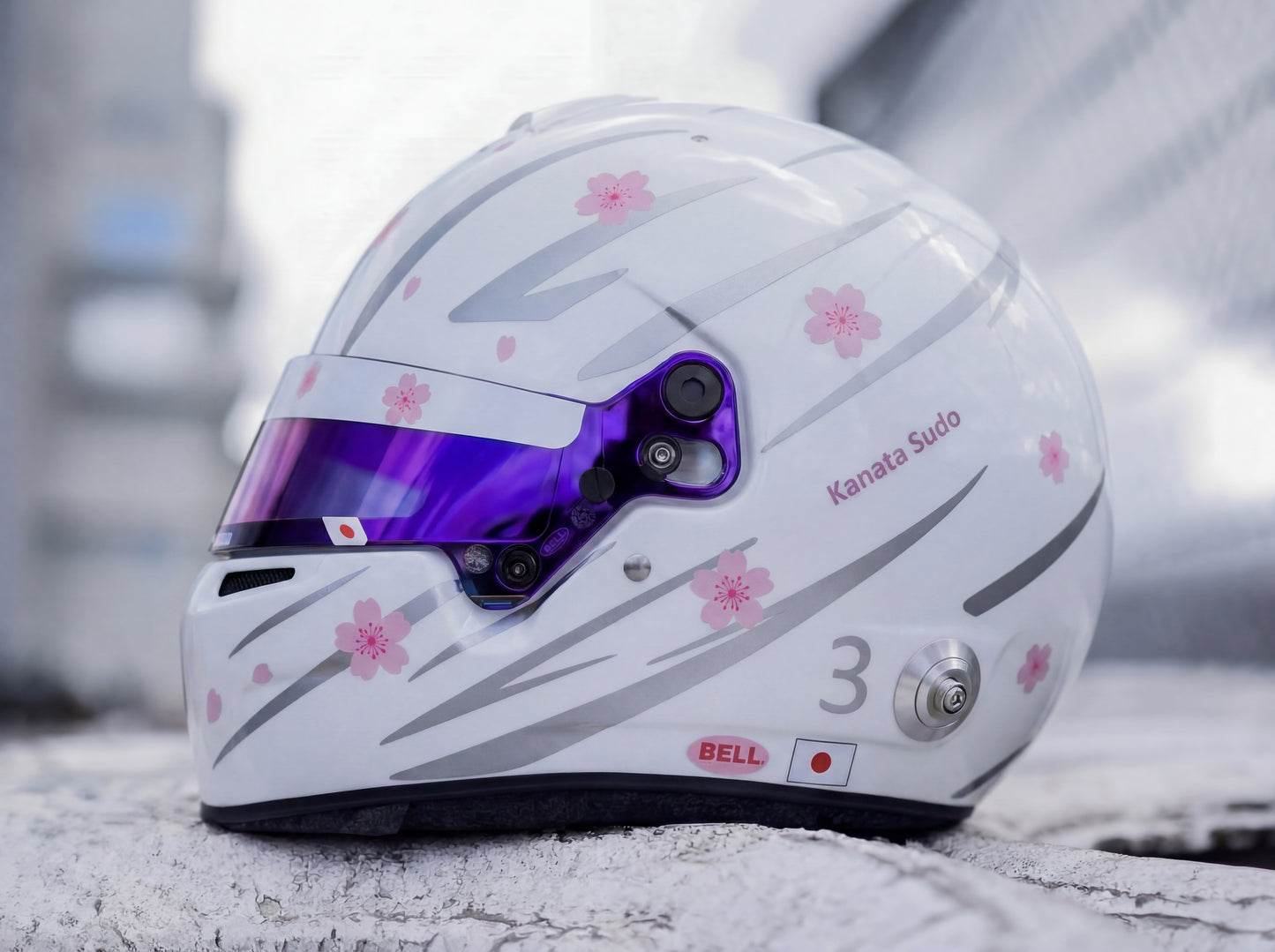 SAKURA Helmet Sticker Pack Color Scheme #1 Pink & Silver Metal (design pack) (Karting, Motorsport, Moto)