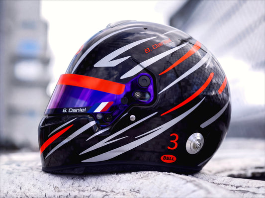 FLOW Helmet Sticker Pack Color Scheme #1 Fluo & Silver Metal (design pack) (Karting, Motorsport, Moto)