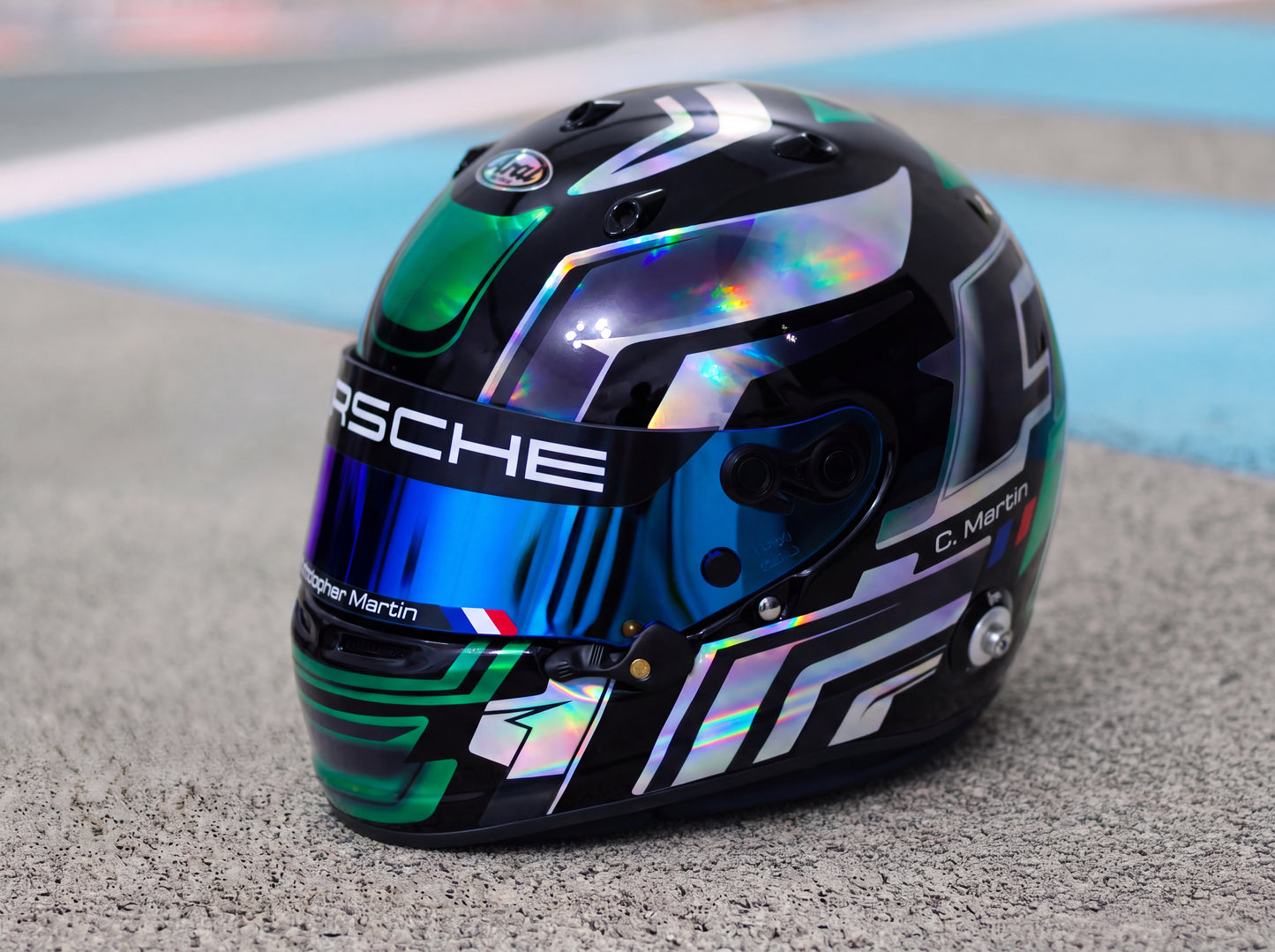 LACONCA Sticker Kit for helmet Color Scheme #4 Metal & GREEN Chrome (design pack) (Karting, Motorsport, Moto)