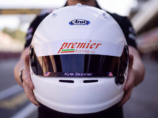 Premier Karting.ca visor stripe for helmet (Karting, Motorsport, Moto)
