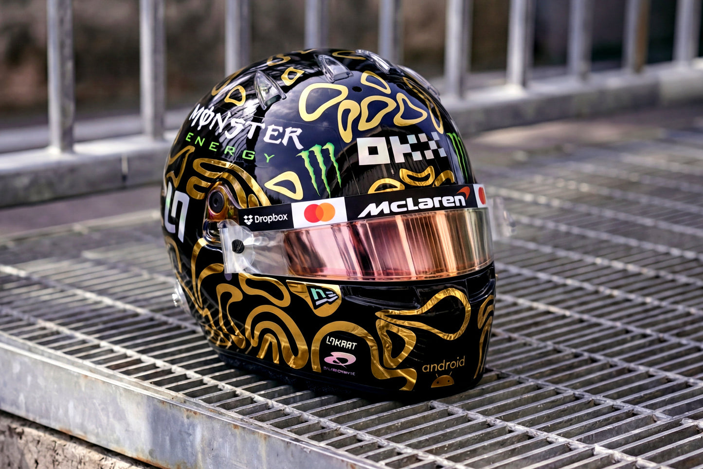 LANDO 2025 Sticker Kit for helmet Color Scheme 2 in GOLD (design pack) (Karting, Motorsport, Moto)