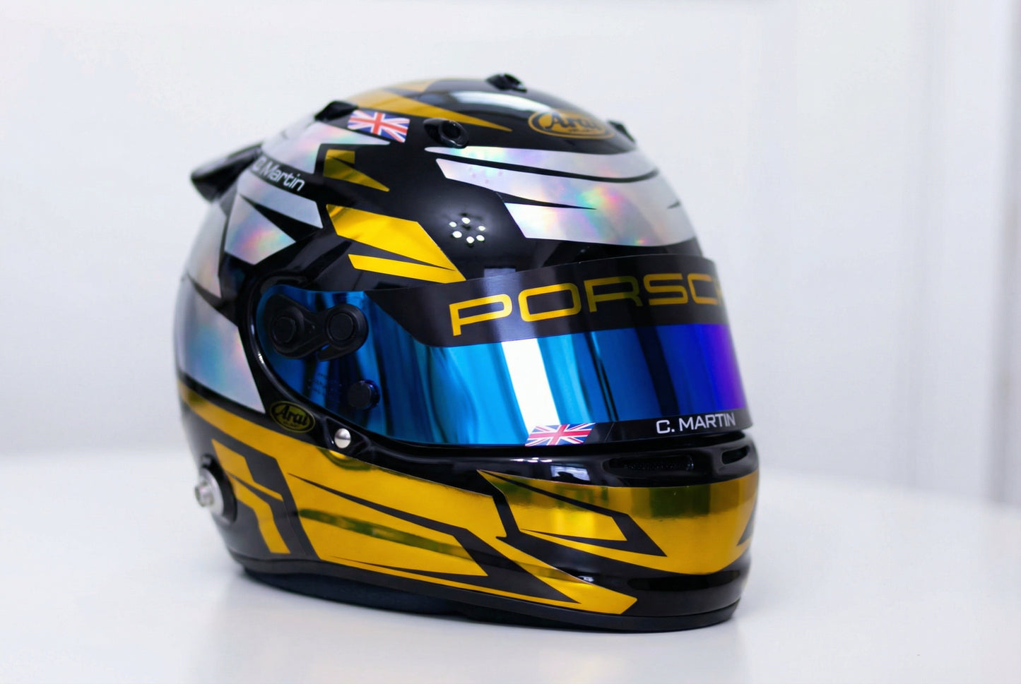 ALPHA Sticker Kit for helmet Color Scheme #4 FLUO & CHROME (design pack) (Karting, Motorsport, Moto)