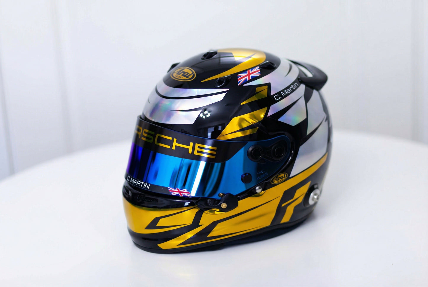ALPHA Sticker Kit for helmet Color Scheme #4 FLUO & CHROME (design pack) (Karting, Motorsport, Moto)