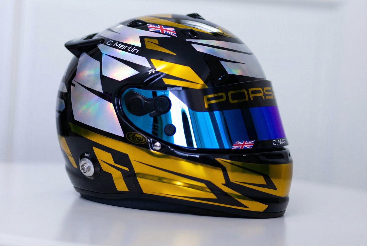 ALPHA Sticker Kit for helmet Color Scheme #4 FLUO & CHROME (design pack) (Karting, Motorsport, Moto)