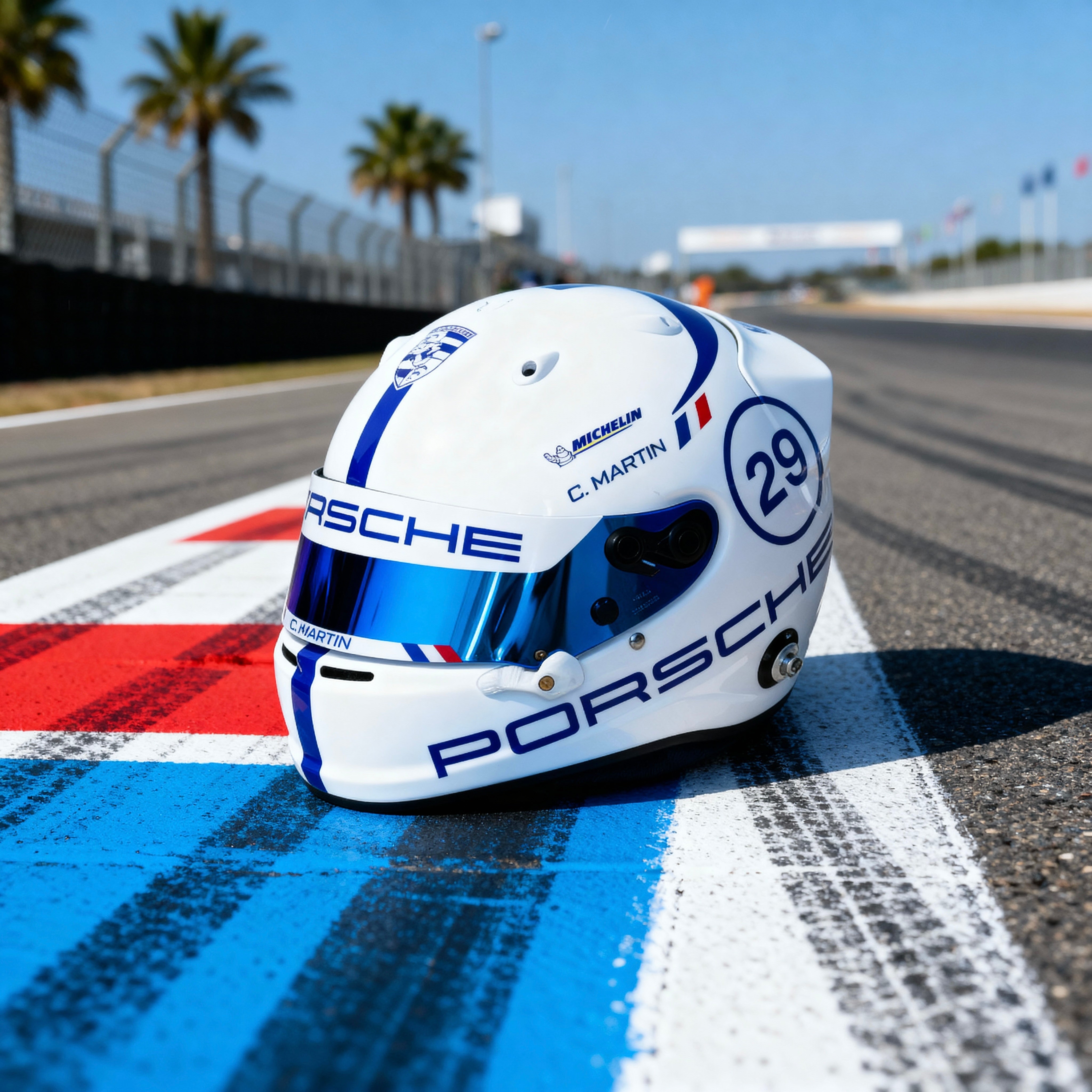 PORSCHE Challenge Helmet Sticker Pack Color Scheme #3 BLUE (design pac ...
