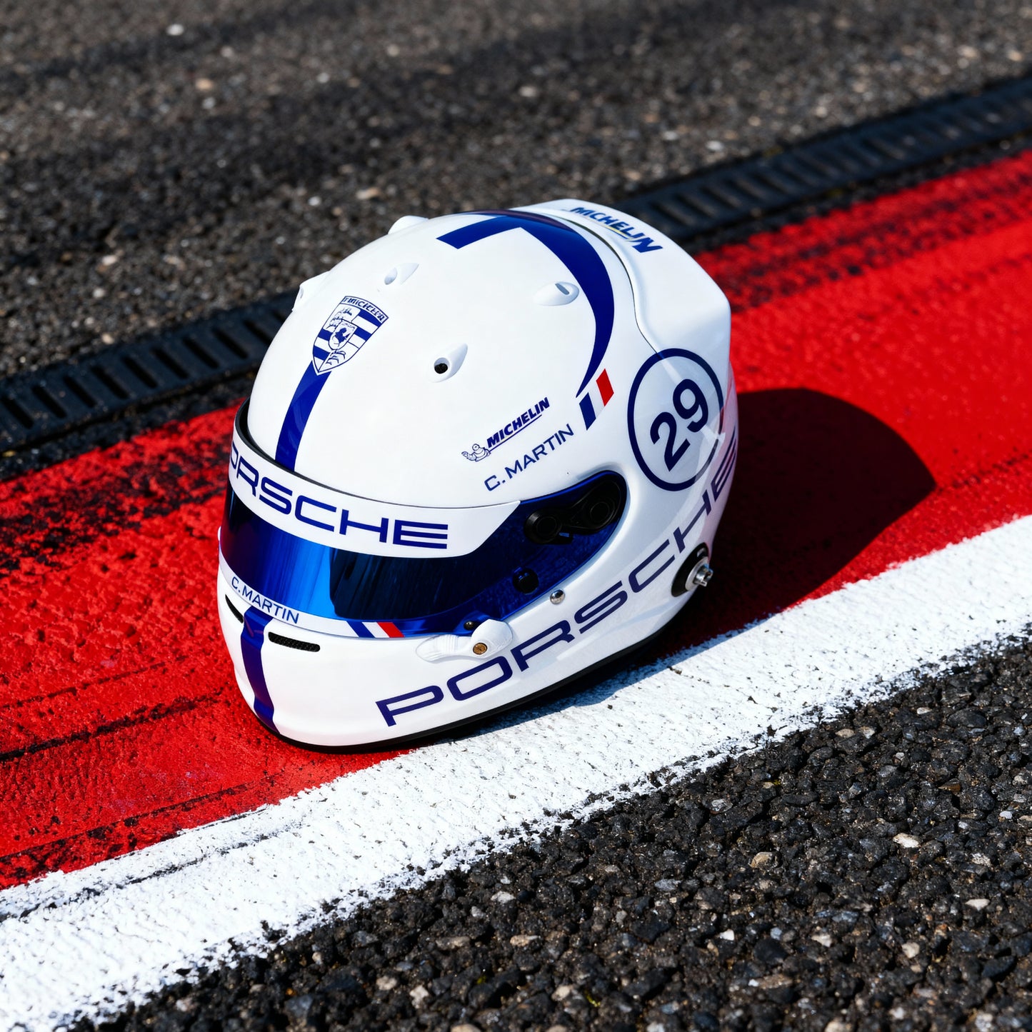 PORSCHE Challenge Helmet Sticker Pack Color Scheme #3 BLUE (design pack) (Karting, Motorsport, Moto)