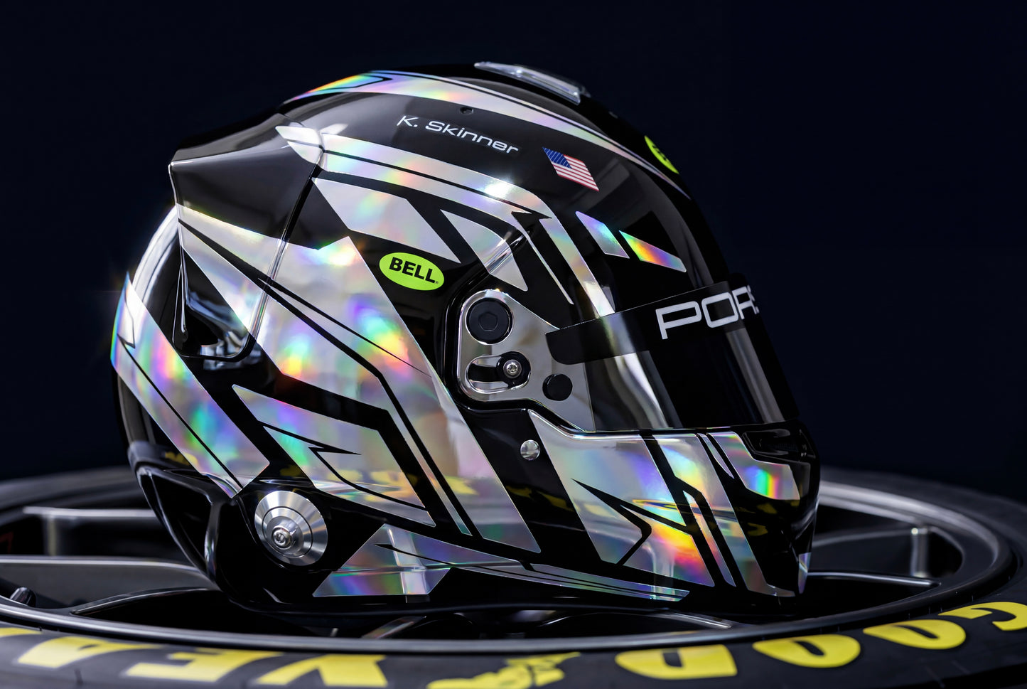 OMEGA Sticker Kit for helmet Color Scheme #3 with Fluo & Chrome (design pack) (Karting, Motorsport, Moto)