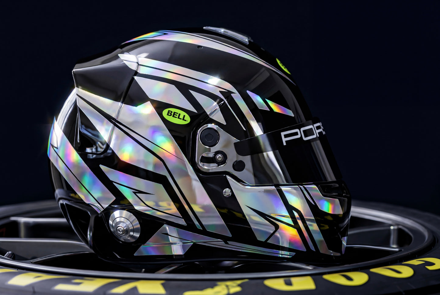OMEGA Sticker Kit for helmet Color Scheme #3 with Fluo & Chrome (design pack) (Karting, Motorsport, Moto)