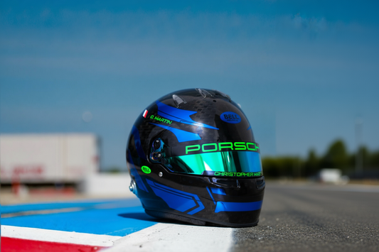 GRANDA Sticker Kit for helmet Color Scheme #4 FLUO & Blue Chrome helmet (design pack) (Karting, Motorsport, Moto)