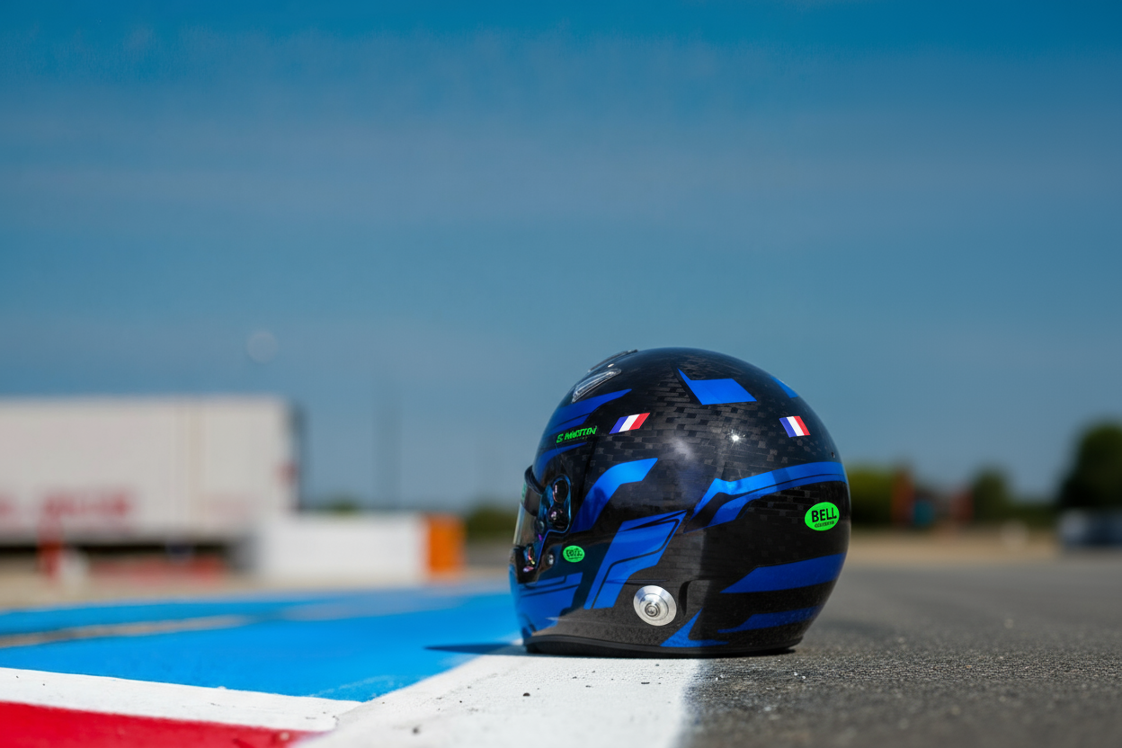 GRANDA Sticker Kit for helmet Color Scheme #4 FLUO & Blue Chrome helmet (design pack) (Karting, Motorsport, Moto)