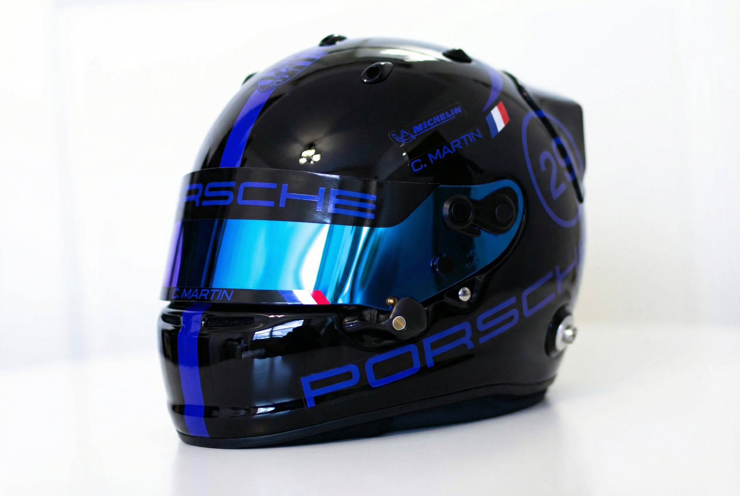 PORSCHE Challenge Helmet Sticker Pack Color Scheme #3 BLUE (design pack) (Karting, Motorsport, Moto)