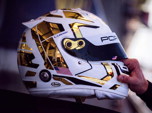 ASCARI Sticker Kit for helmet Color Scheme #9 with Gold Mirror (design pack) (Karting, Motorsport, Moto)