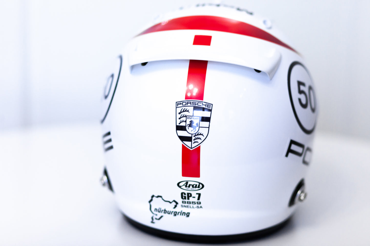 PORSCHE Challenge Helmet Sticker Pack Color Scheme #1 RED (design pack) (Karting, Motorsport, Moto)