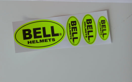 BELL logo set in FLUOR. Stickers for helmet (Karting, Motorsport, Moto)
