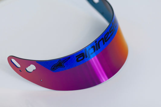 Visor stripe in glitter metallic. Stickers for helmet (Karting, Motorsport, Moto)