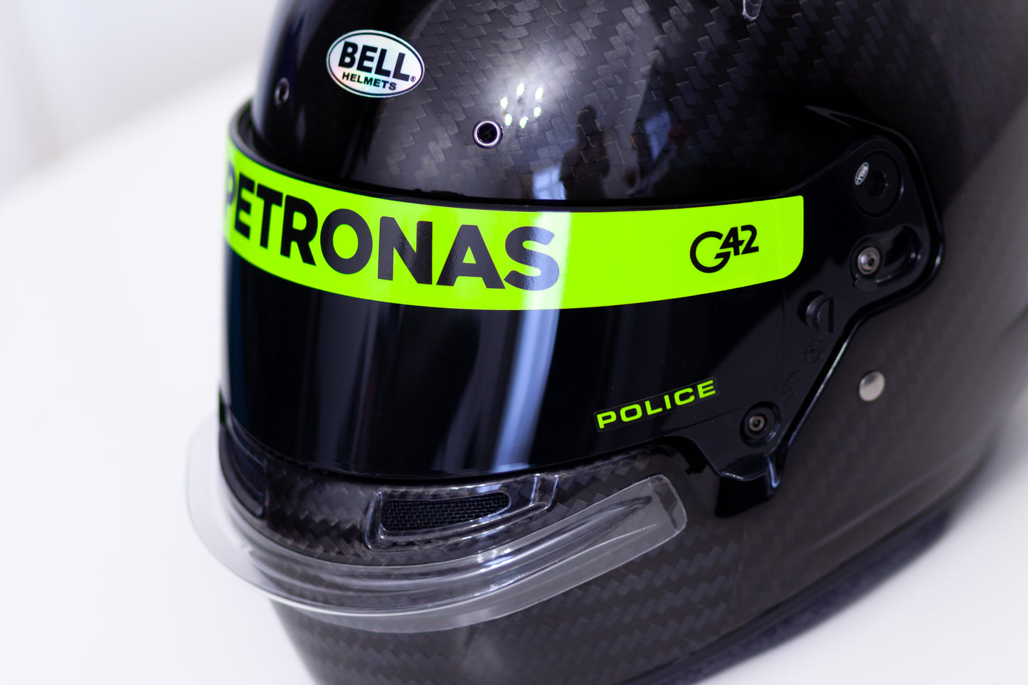 F1 LH44 PETRONAS FLUO KIT of visor stickers & Tear off Stickers (Karting, Motorsport, Moto)