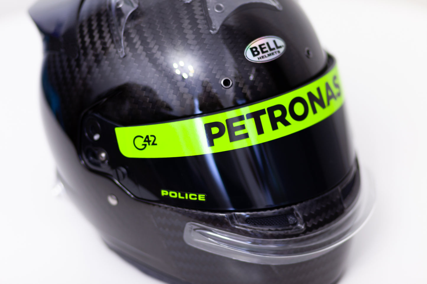 F1 LH44 PETRONAS FLUO KIT of visor stickers & Tear off Stickers (Karting, Motorsport, Moto)