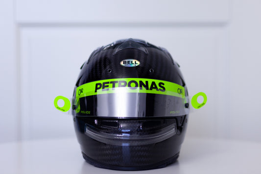 F1 LH44 PETRONAS FLUO KIT of visor stickers & Tear off Stickers (Karting, Motorsport, Moto)