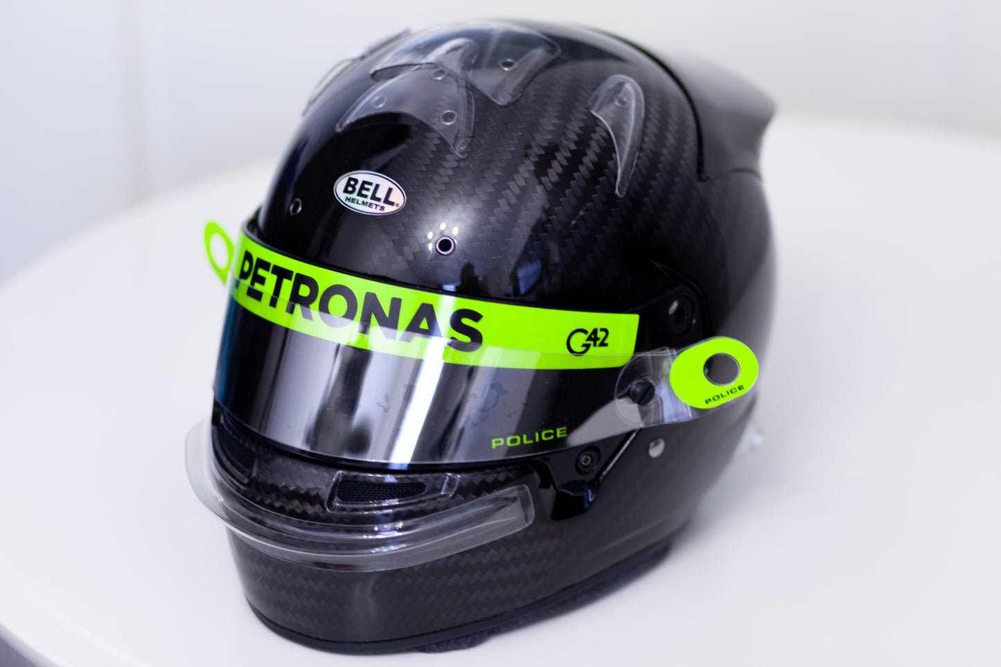 F1 LH44 PETRONAS FLUO KIT of visor stickers & Tear off Stickers (Karting, Motorsport, Moto)