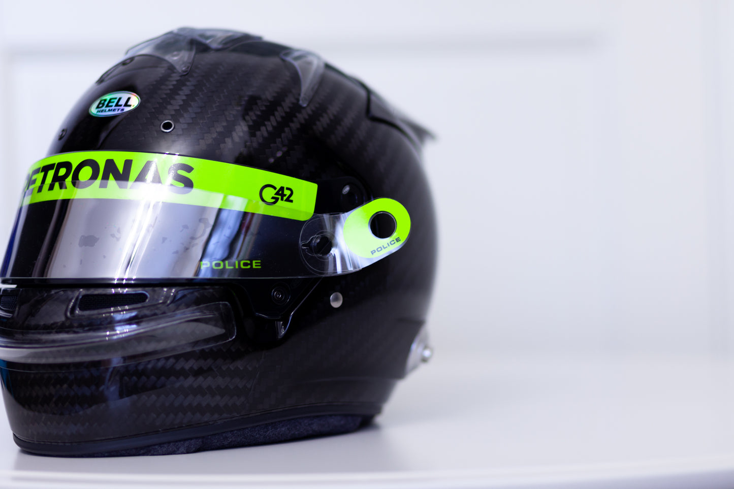 F1 LH44 PETRONAS FLUO KIT of visor stickers & Tear off Stickers (Karting, Motorsport, Moto)
