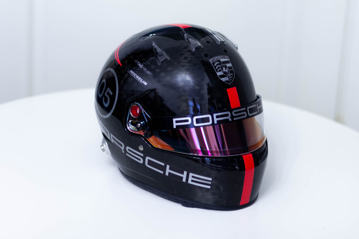 PORSCHE Challenge Helmet Sticker Pack Color Scheme #4 RED-SILVER Metal (design pack) (Karting, Motorsport, Moto)