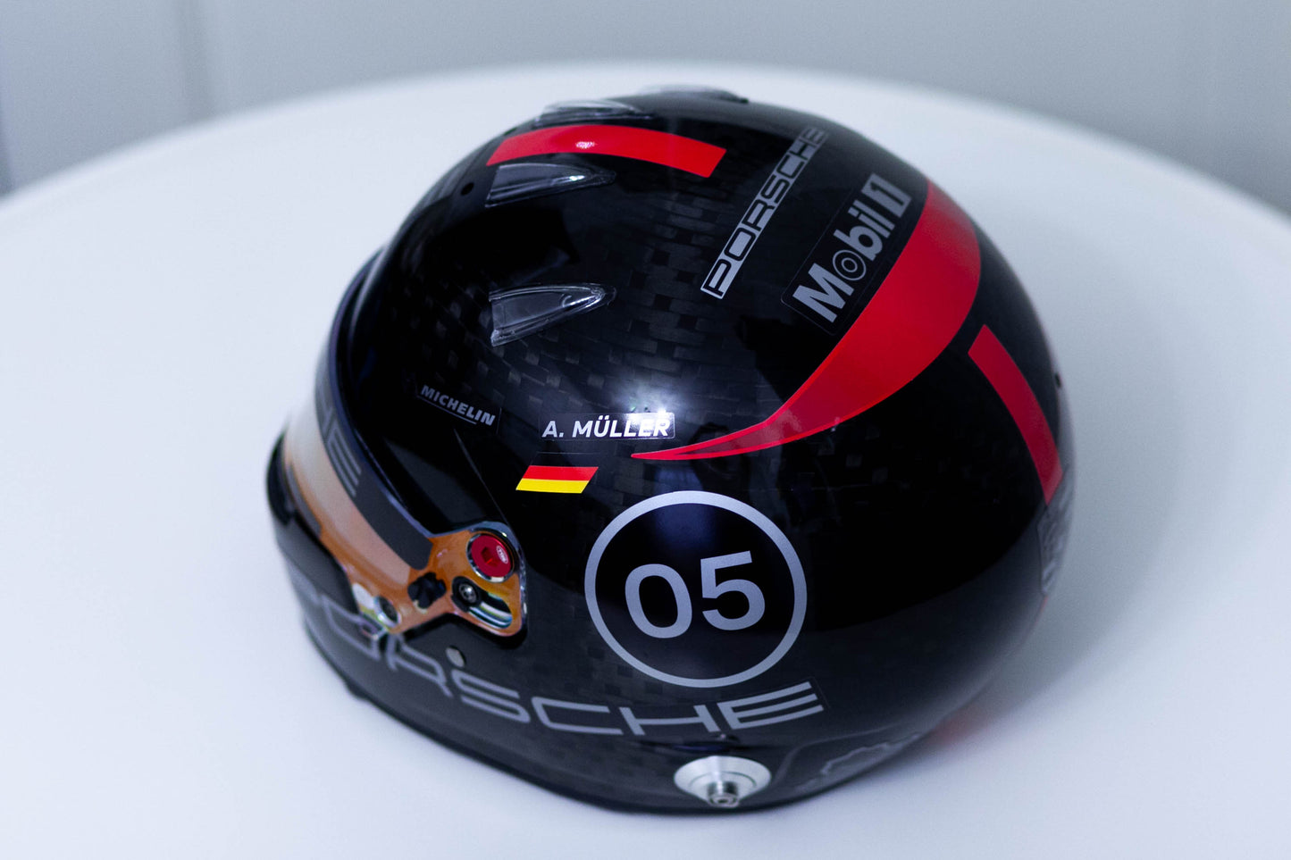 PORSCHE Challenge Helmet Sticker Pack Color Scheme #4 RED-SILVER Metal (design pack) (Karting, Motorsport, Moto)