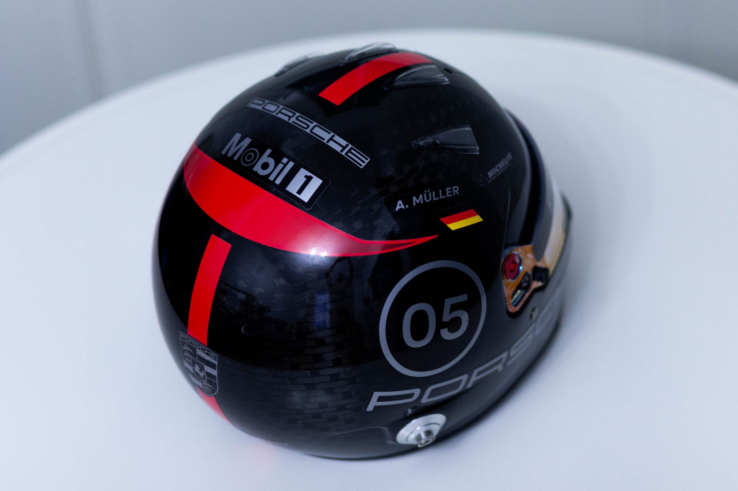 PORSCHE Challenge Helmet Sticker Pack Color Scheme #4 RED-SILVER Metal (design pack) (Karting, Motorsport, Moto)