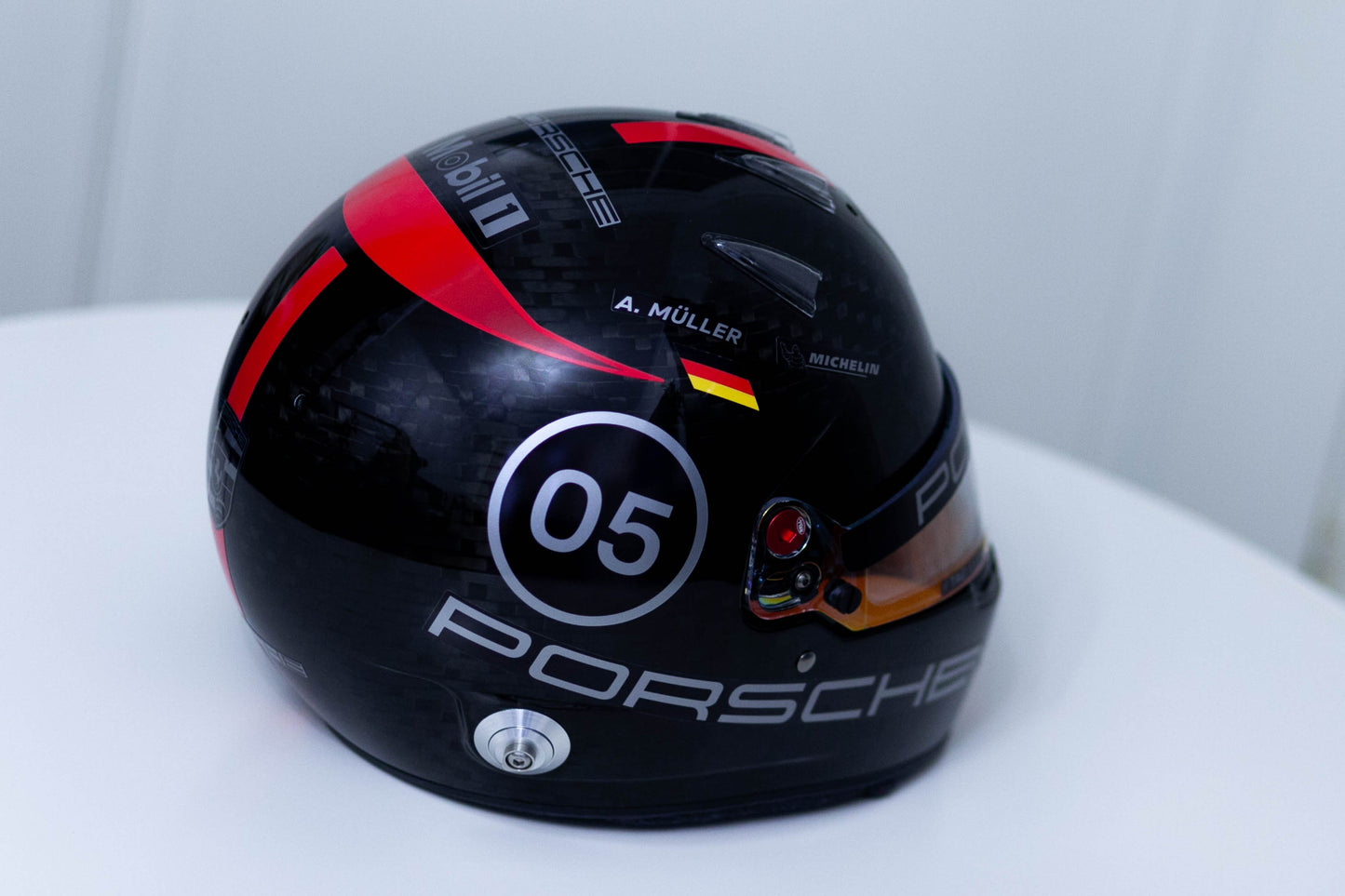 PORSCHE Challenge Helmet Sticker Pack Color Scheme #4 RED-SILVER Metal (design pack) (Karting, Motorsport, Moto)