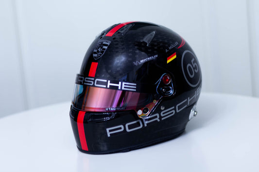 PORSCHE Challenge Helmet Sticker Pack Color Scheme #4 RED-SILVER Metal (design pack) (Karting, Motorsport, Moto)