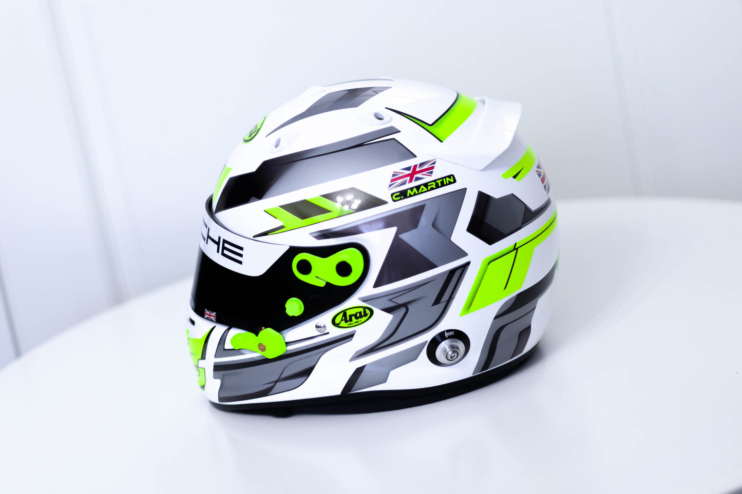 LONATO Sticker Kit for helmet Color Scheme #4 FLUO WHITE helmet (design pack) (Karting, Motorsport, Moto)