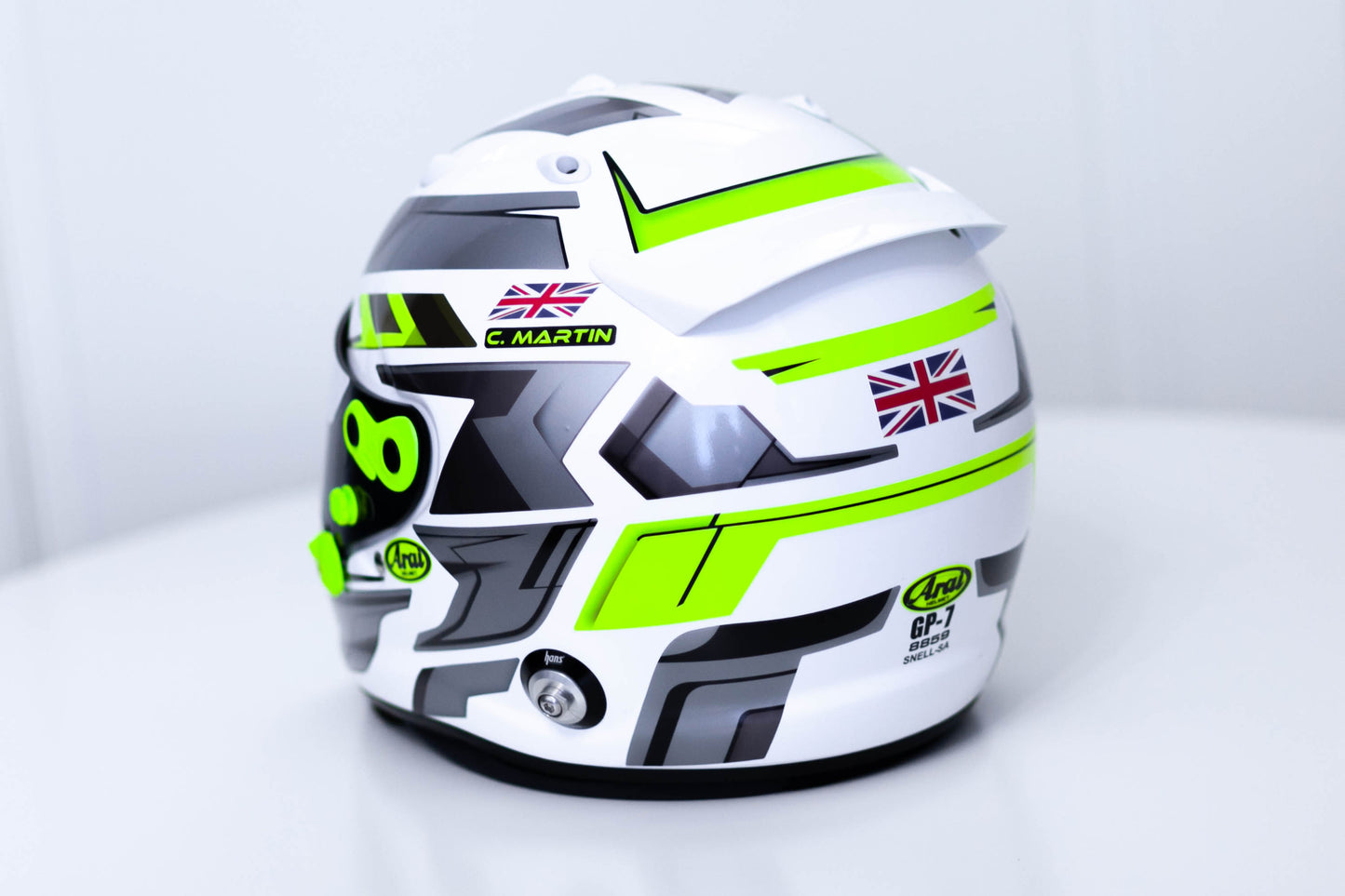 LONATO Sticker Kit for helmet Color Scheme #4 FLUO WHITE helmet (design pack) (Karting, Motorsport, Moto)