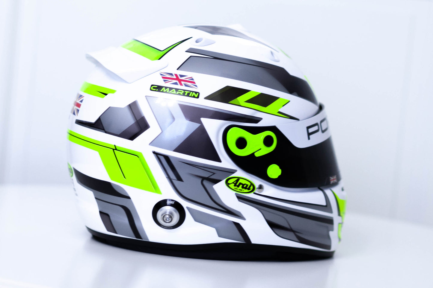 LONATO Sticker Kit for helmet Color Scheme #4 FLUO WHITE helmet (design pack) (Karting, Motorsport, Moto)