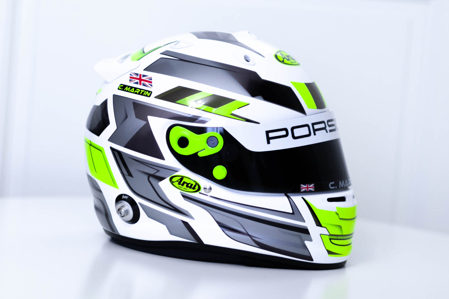 LONATO Sticker Kit for helmet Color Scheme #4 FLUO WHITE helmet (design pack) (Karting, Motorsport, Moto)