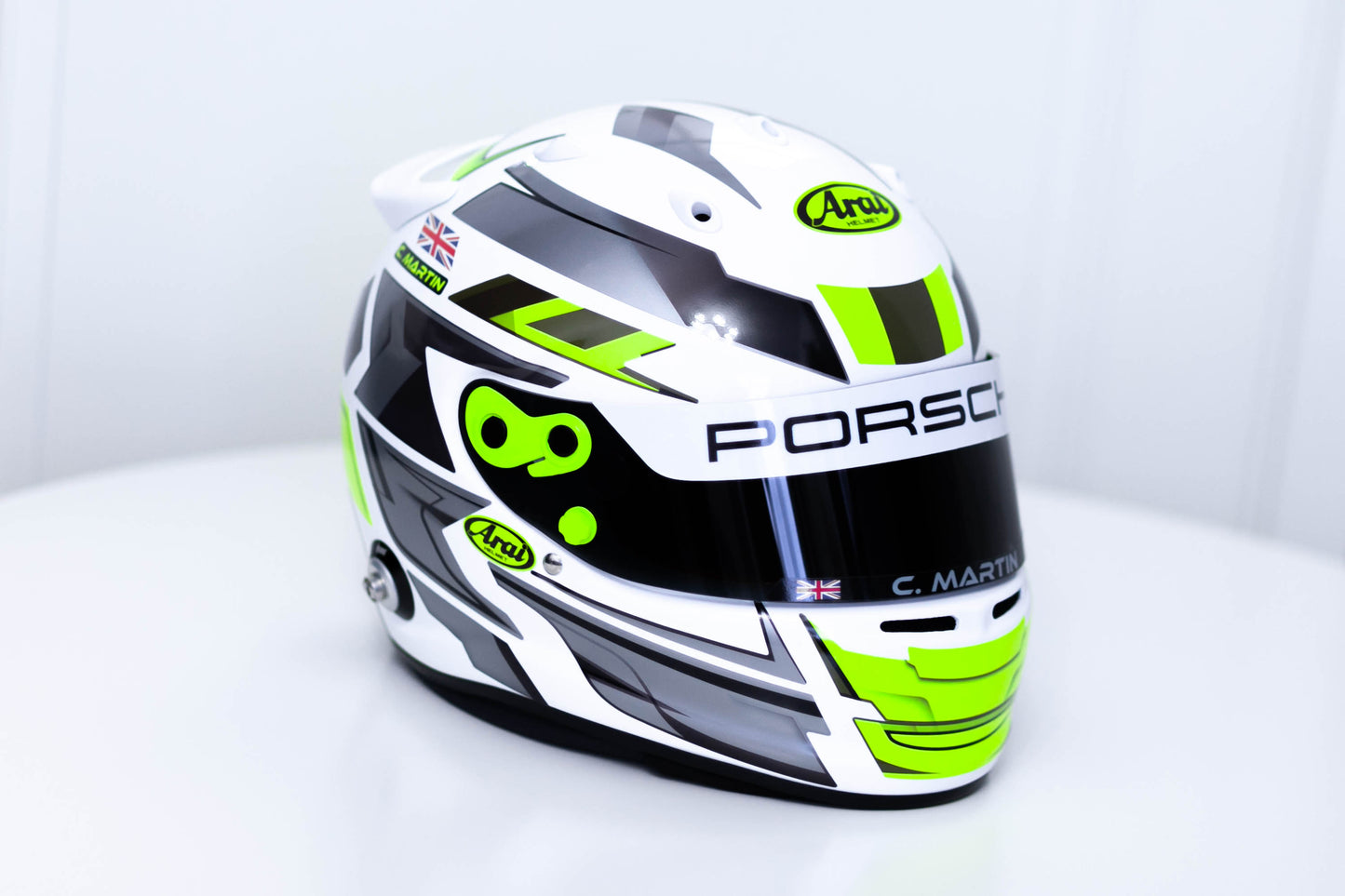 LONATO Sticker Kit for helmet Color Scheme #4 FLUO WHITE helmet (design pack) (Karting, Motorsport, Moto)