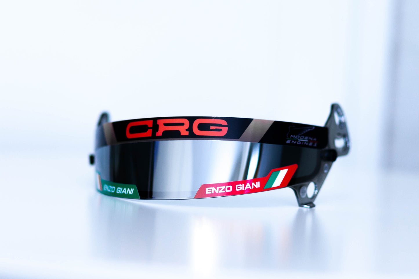 Visor stickers kit “PROTON” with Chassis / Engine / Name / Flag (CRG + Modena) (Karting, Motorsport, Moto)
