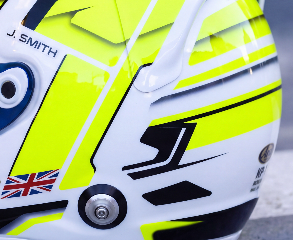 ASCARI Sticker Kit for helmet Color Scheme #8 with metal Silver (design pack) (Karting, Motorsport, Moto)